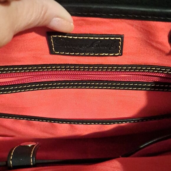 Dooney & Bourke Black & Cream Canvas Leather Satchel with Strap - Picture 6 of 11